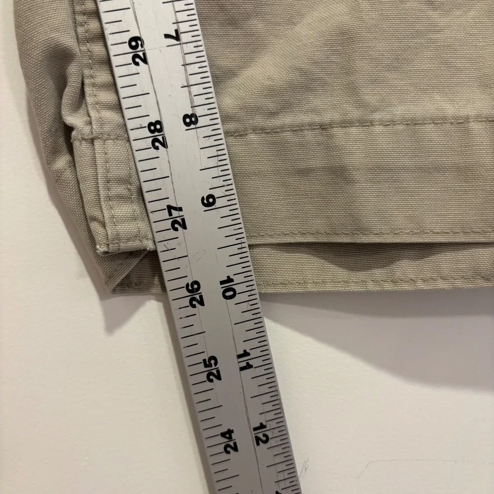 Banana Republic Mens 33 Khaki Tan Cotton Chino Shorts Flat Front Utility Pockets